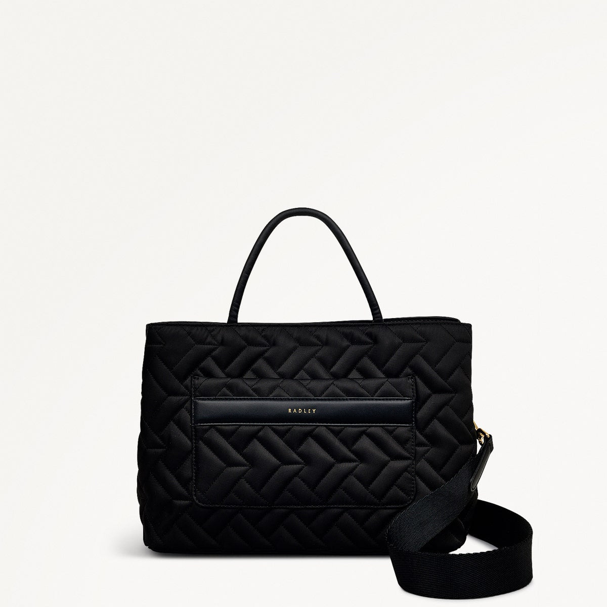 Holland Park Fabric Medium Ziptop Grab Bag in Black - H2062001