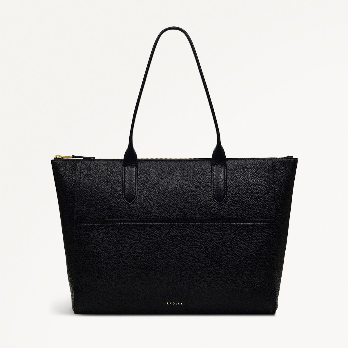 Oak Street Leather Medium Ziptop Tote Bag in Black - H2068001