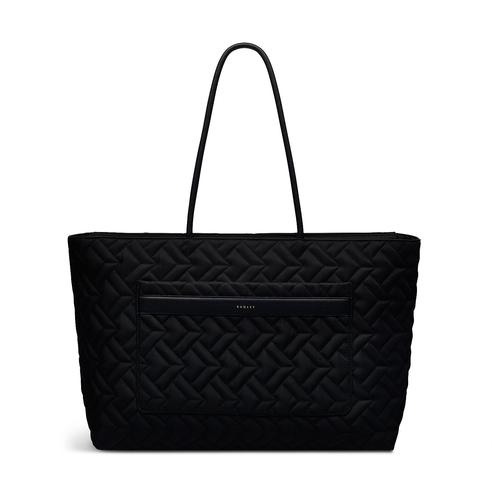 Holland Park Fabric Large Ziptop Tote Bag in Black - H2070001