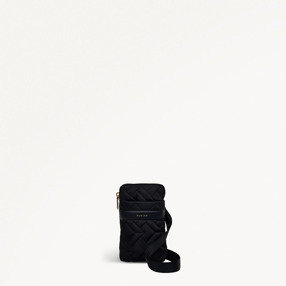 Holland Park Fabric Medium Zip Around Phone Crossbody Bag in Black - H2075001