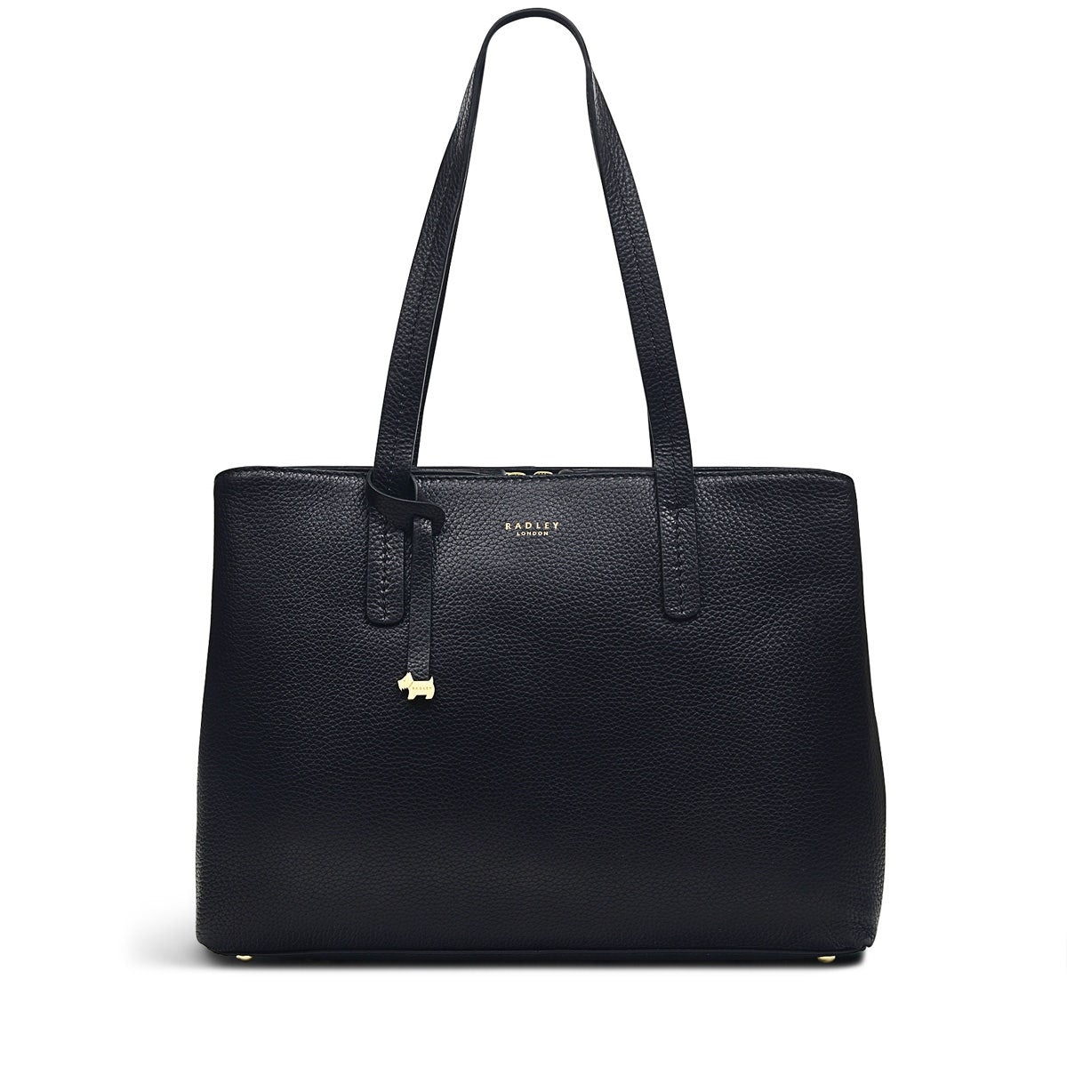 Dukes Place Leather Large Ziptop Workbag Bag in Black - H2078001
