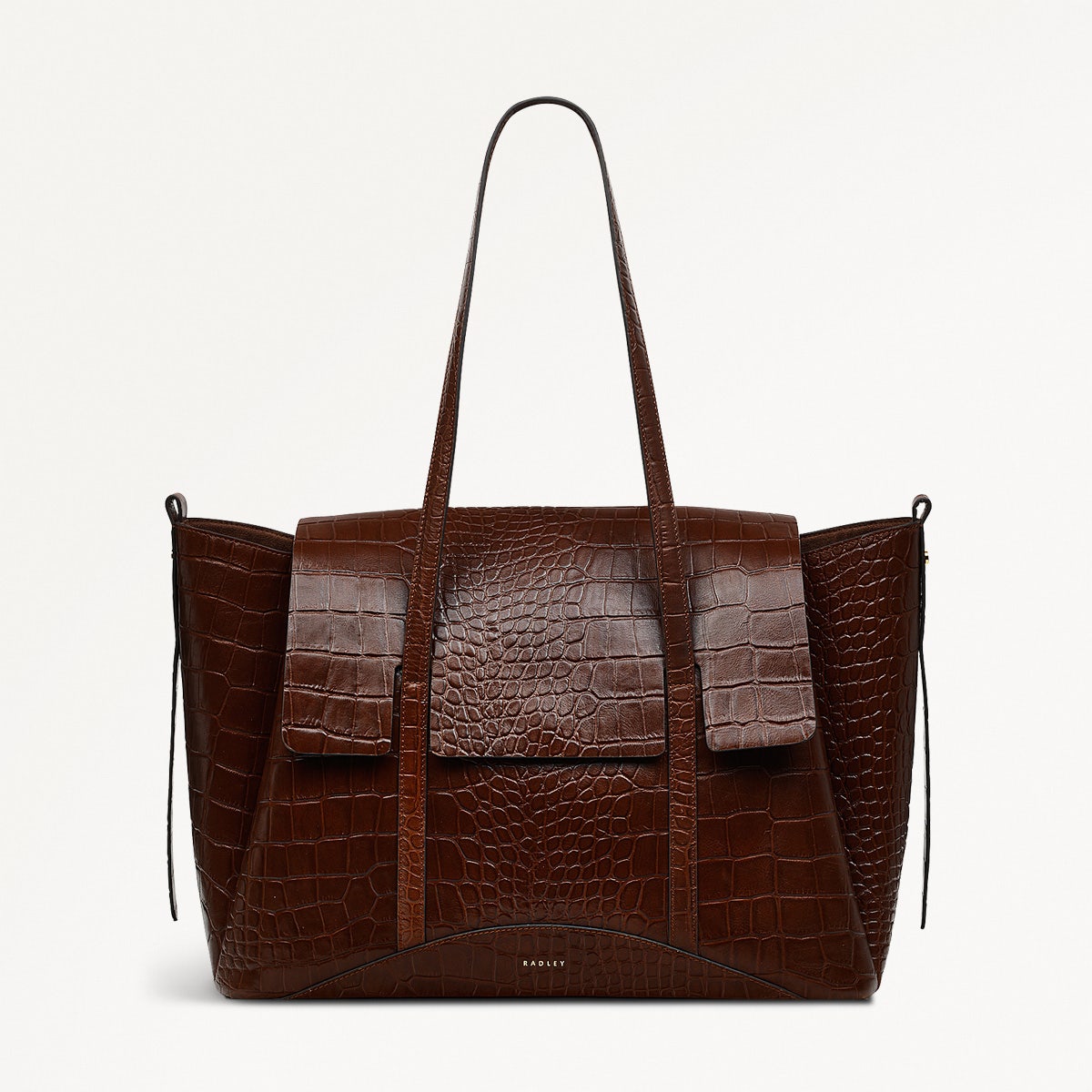 The Chancery Leather Large Flapover Shoulder Bag in Walnut - H2094208