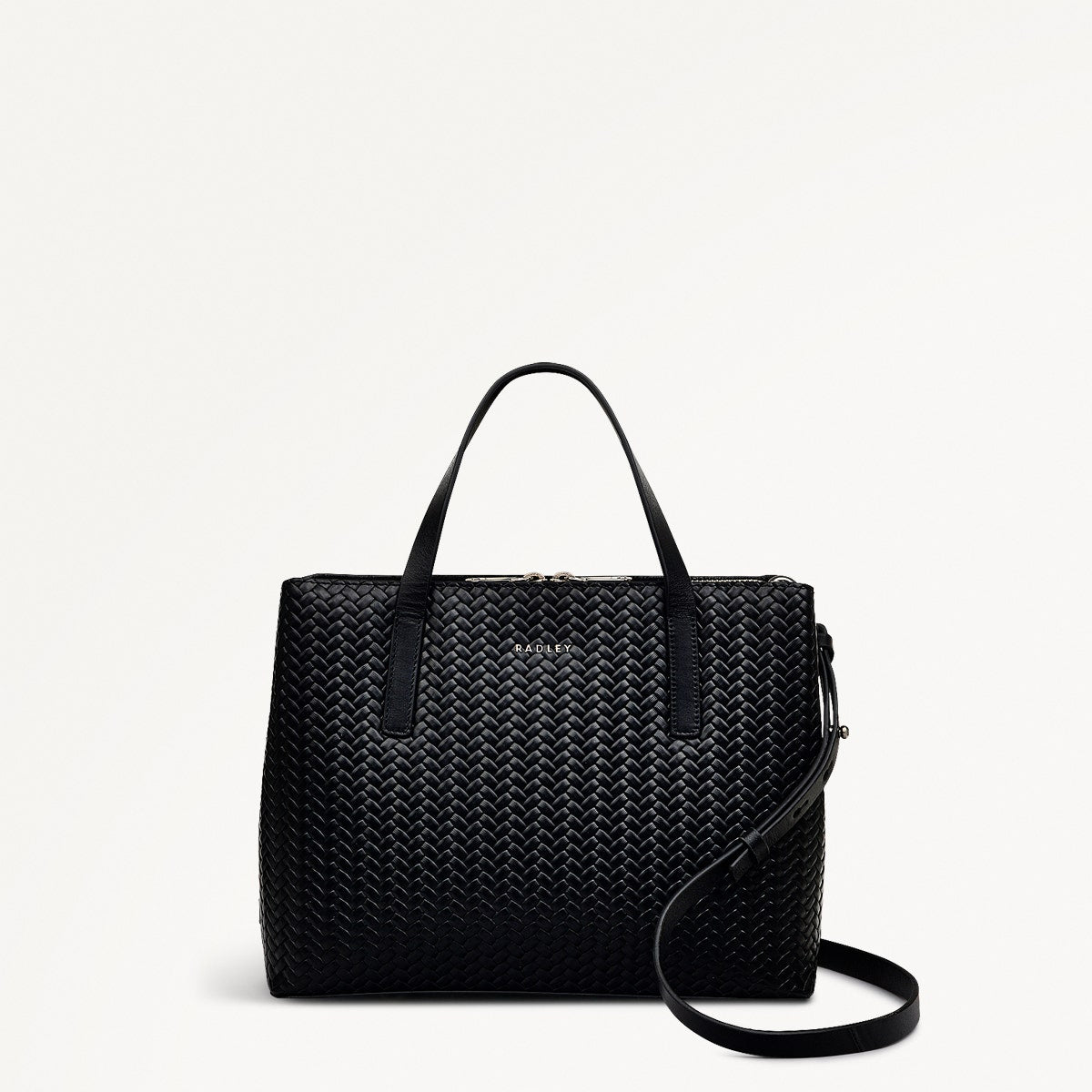 Dukes Place Leather Medium Ziptop Grab Bag in Black - H2172001