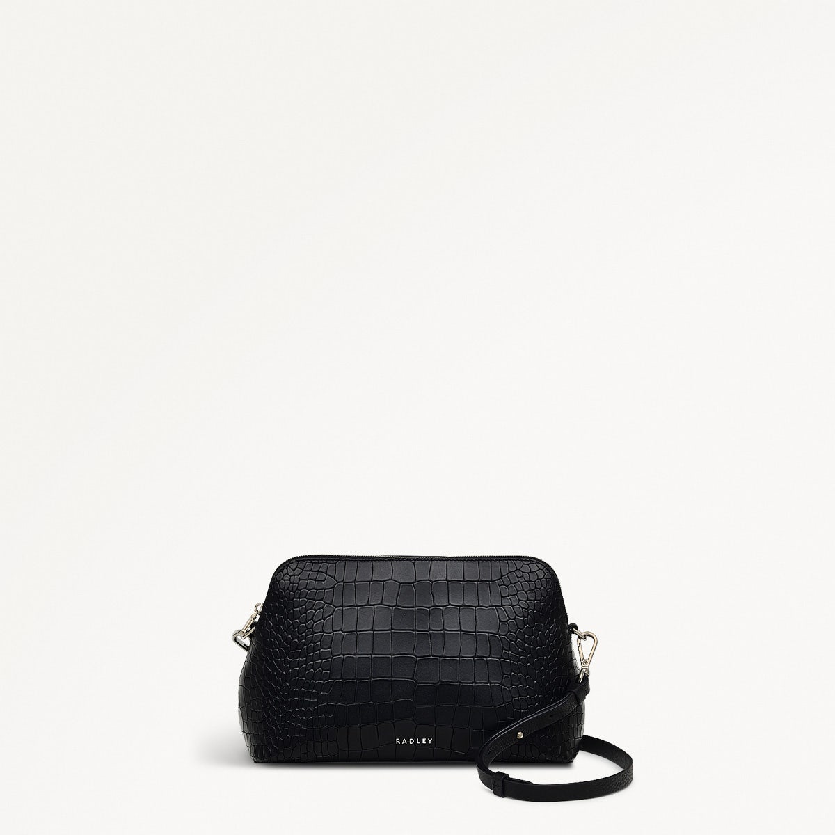 Liverpool Street Leather Medium Ziptop Crossbody Bag in Black - H2179001