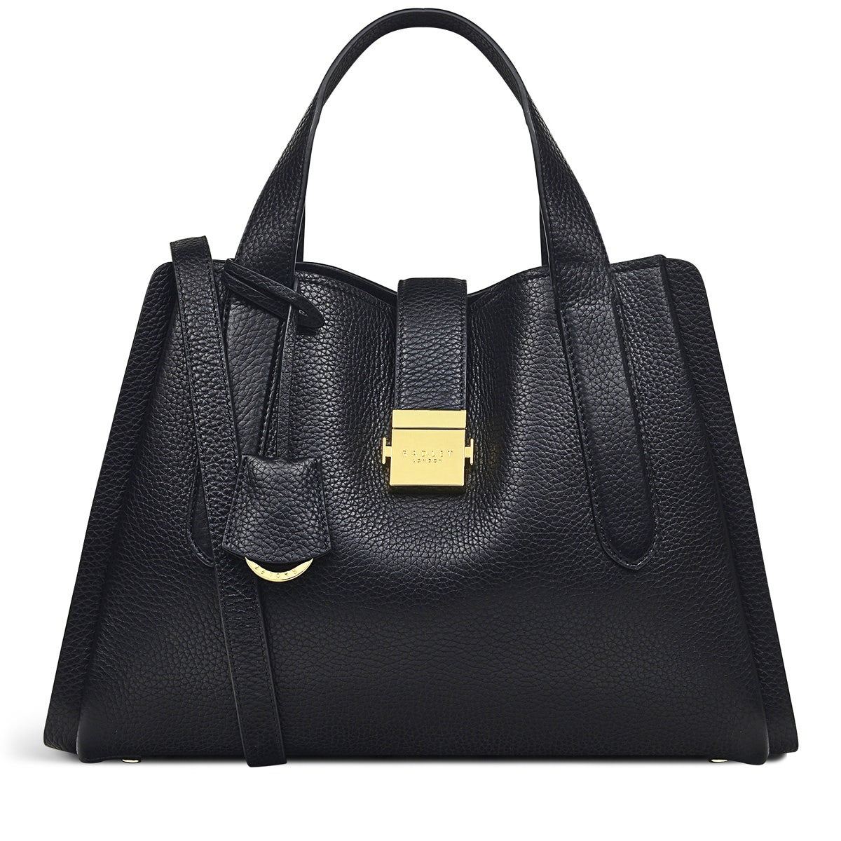 Sloane Street Leather Medium Ziptop Grab Bag in Black - H7582001