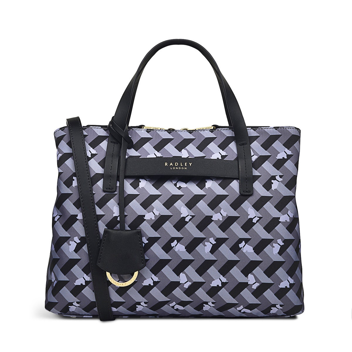 Women\'s Fins Bury Park Geo Dog Jacquard Small Zip Top Backpack Bag Finsbury Park Radley Dog Print Bag Radley London Women main image 3
