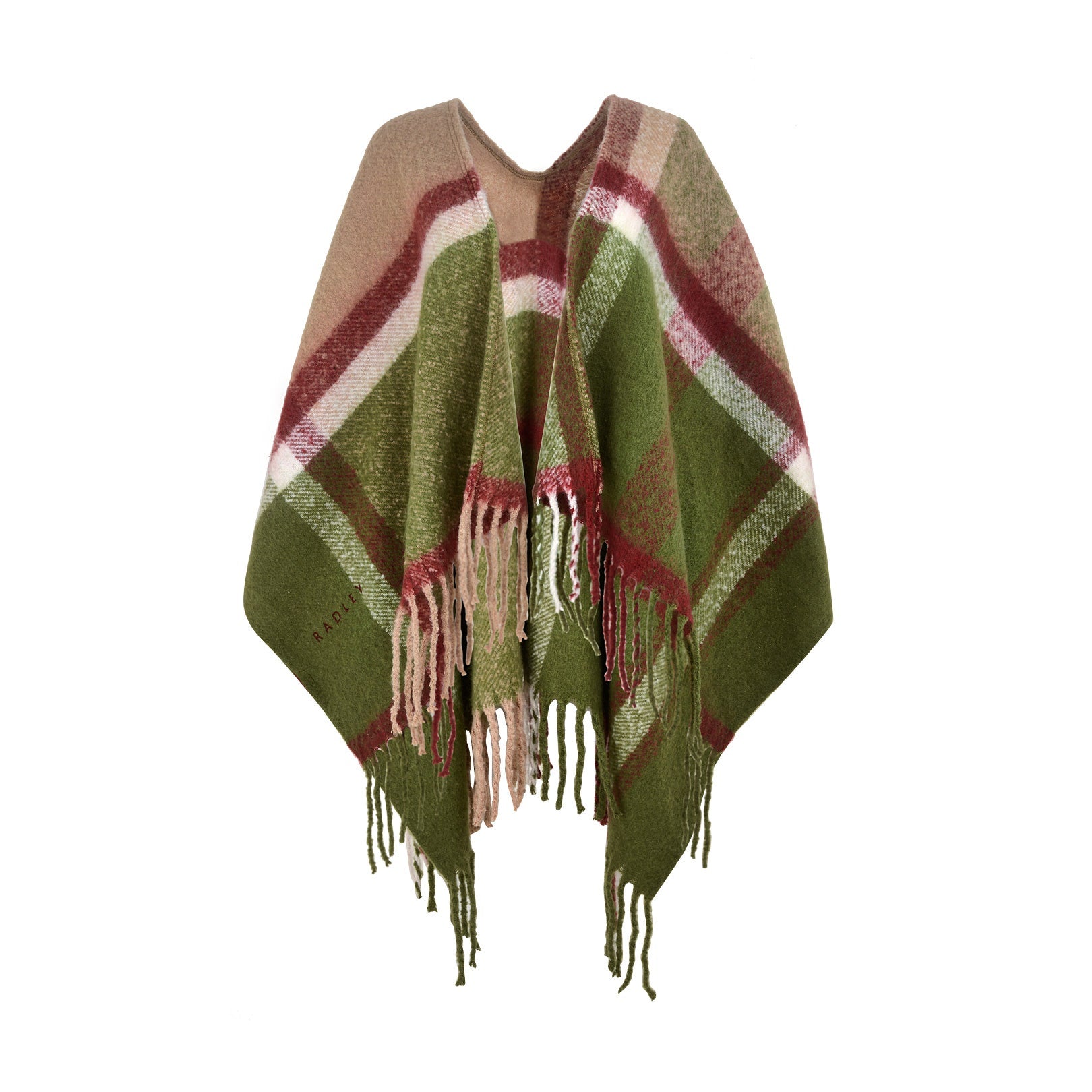 Silt Beige Check Poncho | Fluffy Check AW24 | Radley