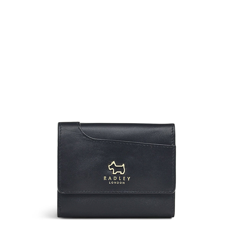 Pockets Leather Small Trifold Wallet in Black - S2834001