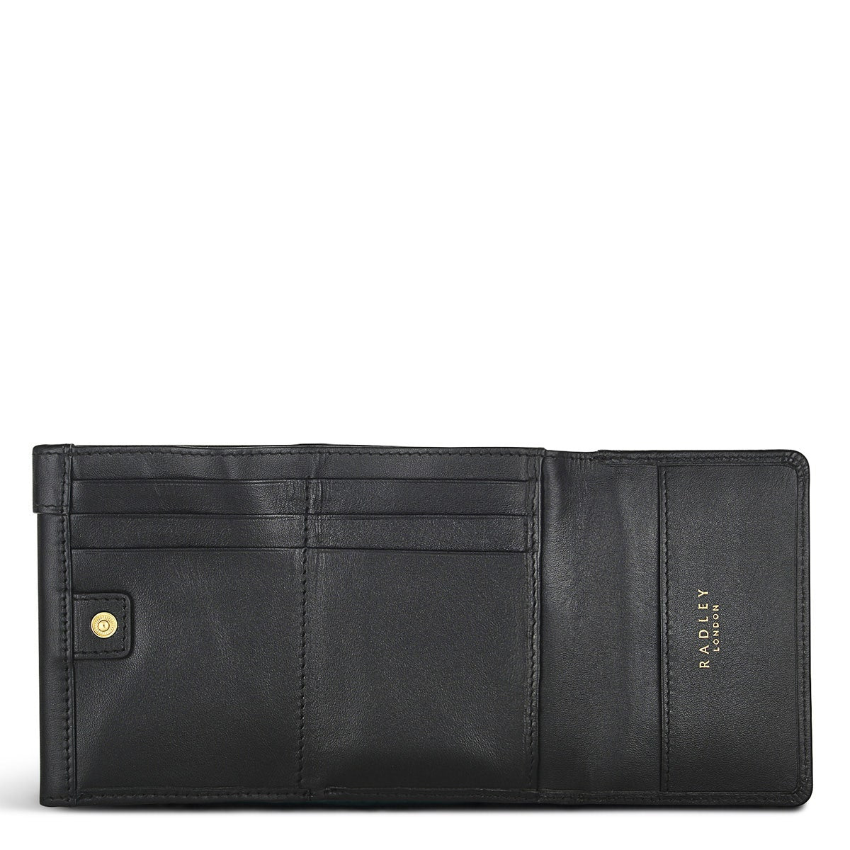 Pockets Leather Small Trifold Wallet in Black - S2834001