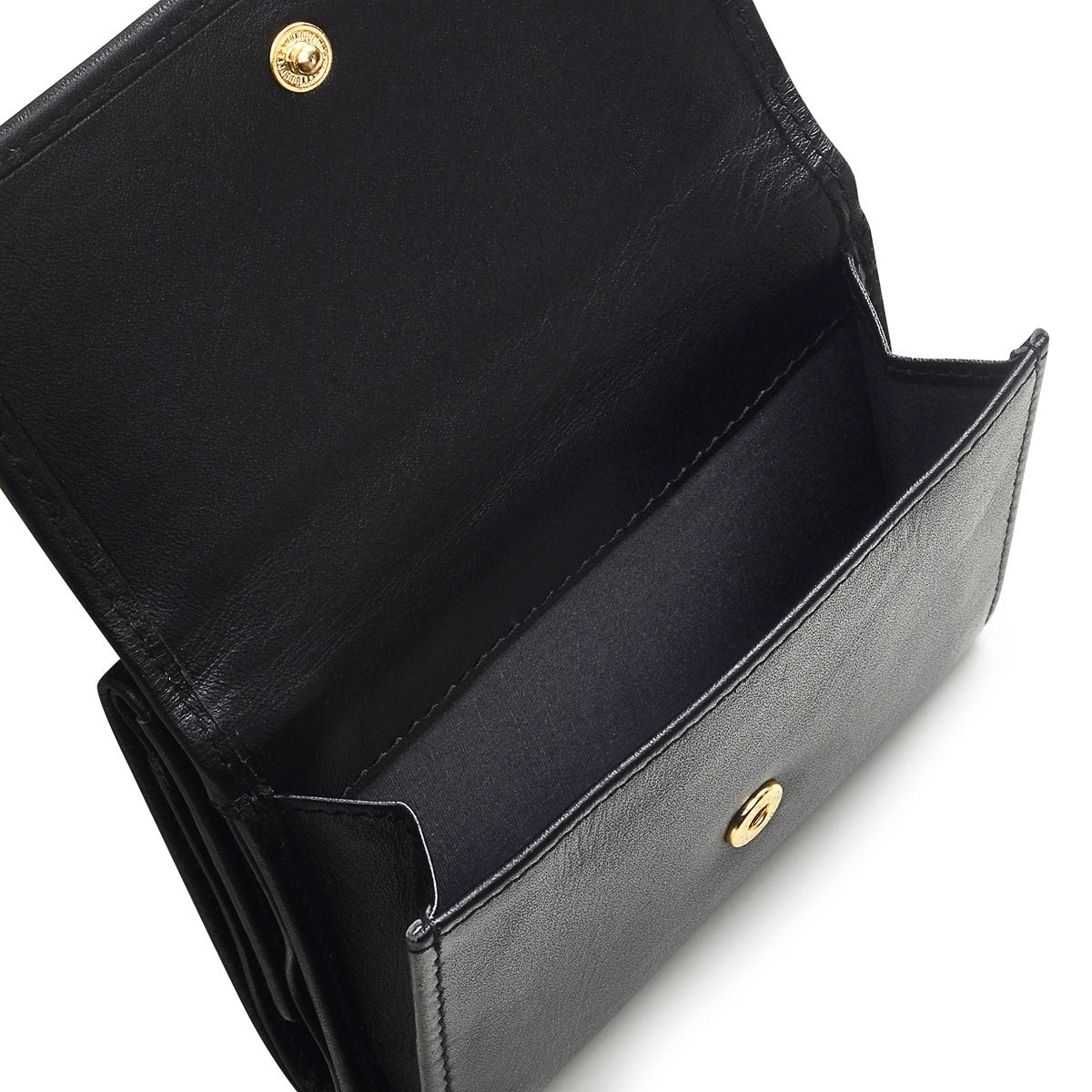 Pockets Leather Small Trifold Wallet in Black - S2834001