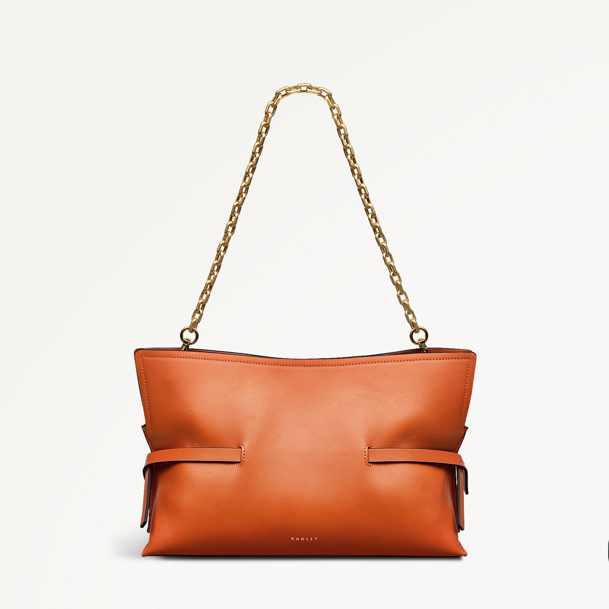 Fleet Street Medium Open Top Clutch Orange Peel
