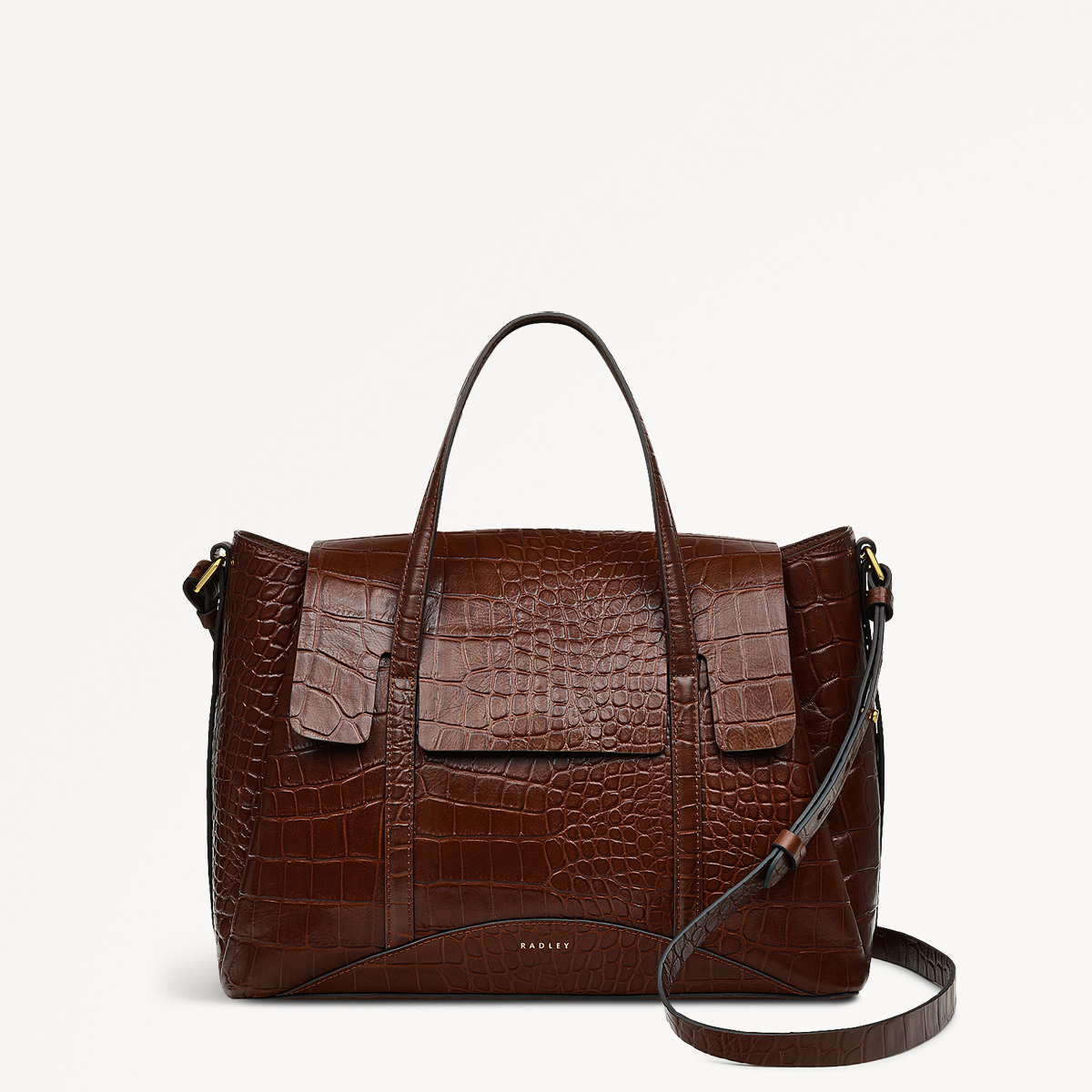 The Chancery Faux Croc Medium Flapover Grab