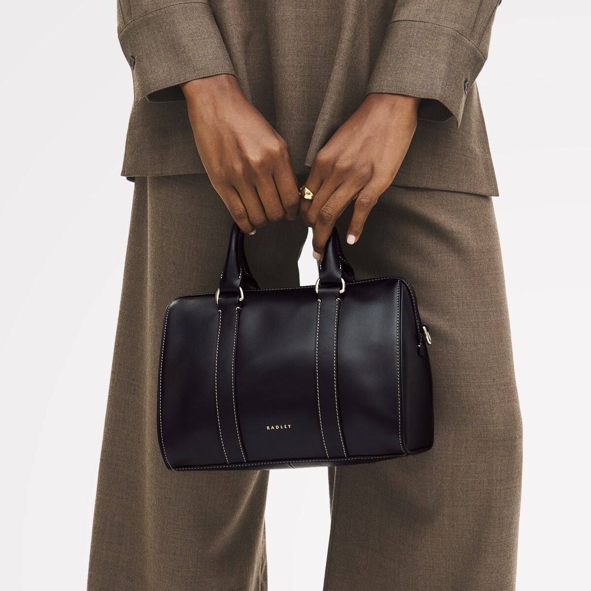 Noble Alley Medium Ziptop Satchel Black - 113006