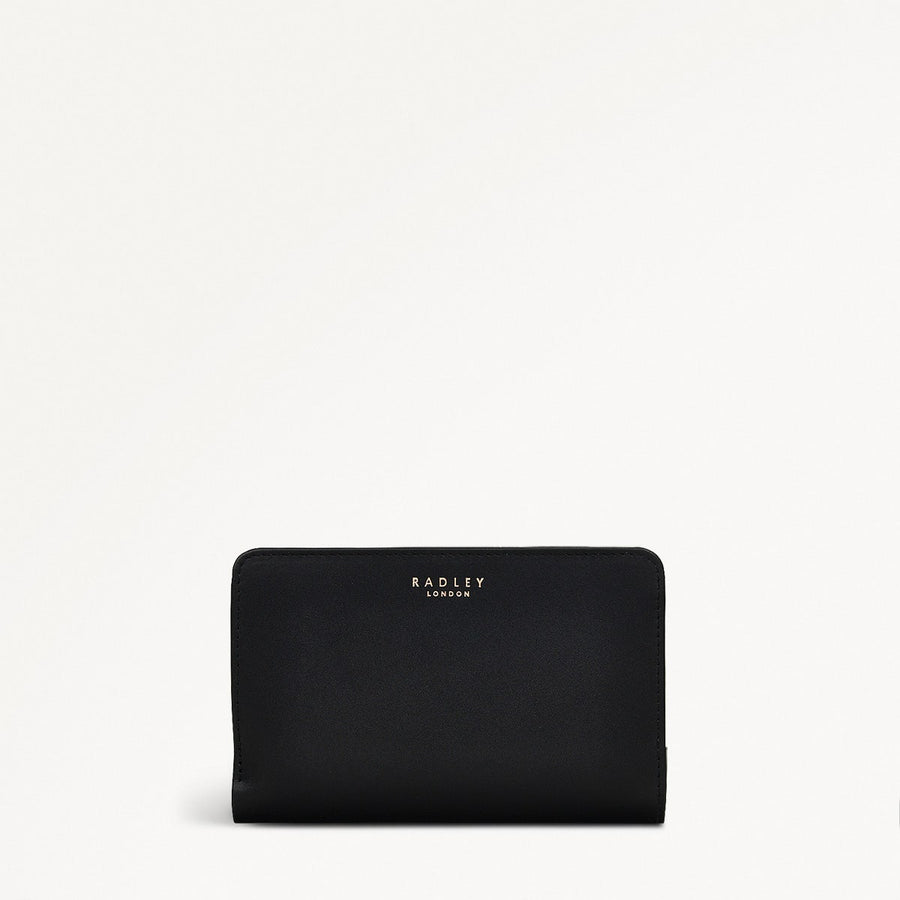 Heritage Dog Outline Leather Medium Bifold Wallet in Black - 10442