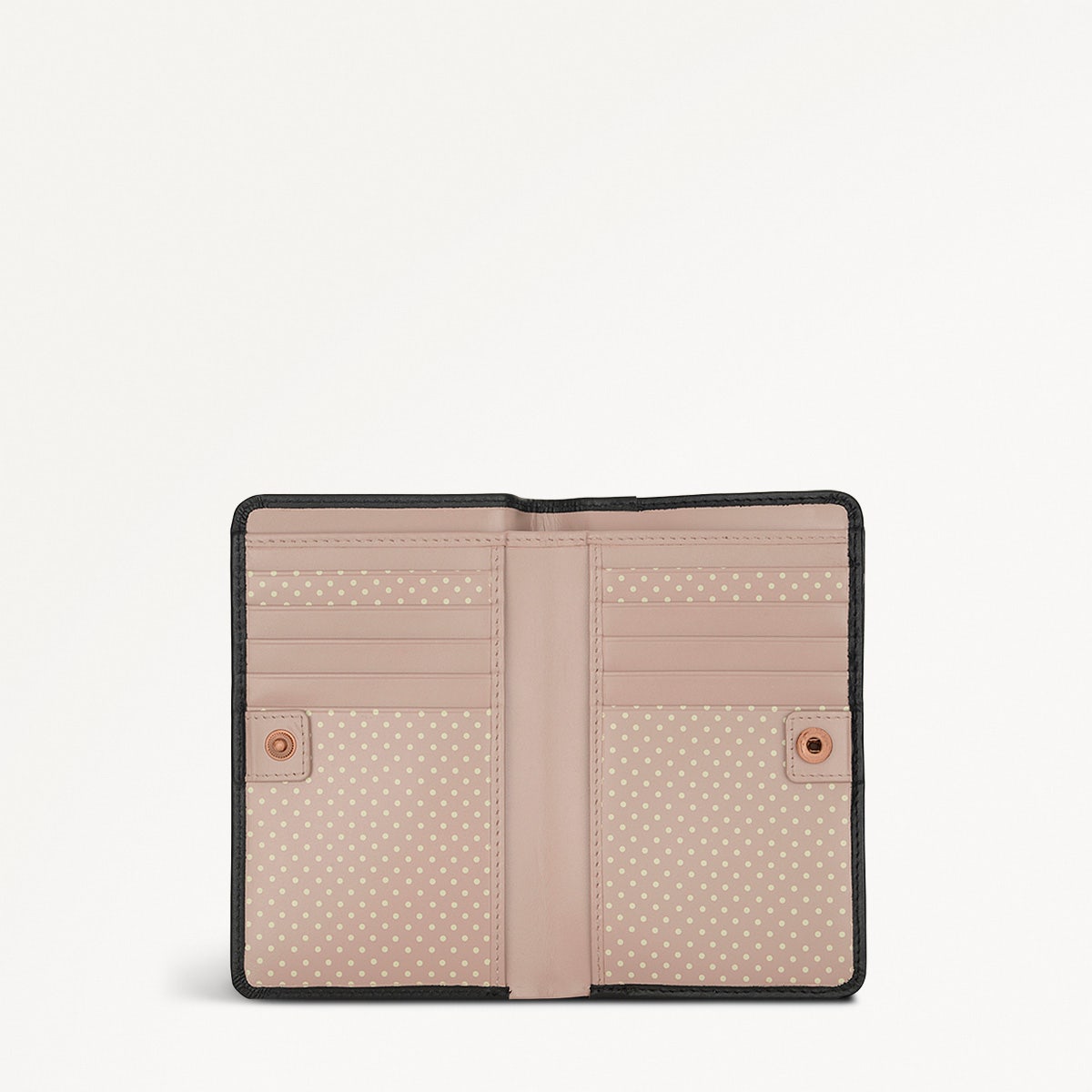 Heritage Dog Outline Leather Medium Bifold Wallet in Black - 10442