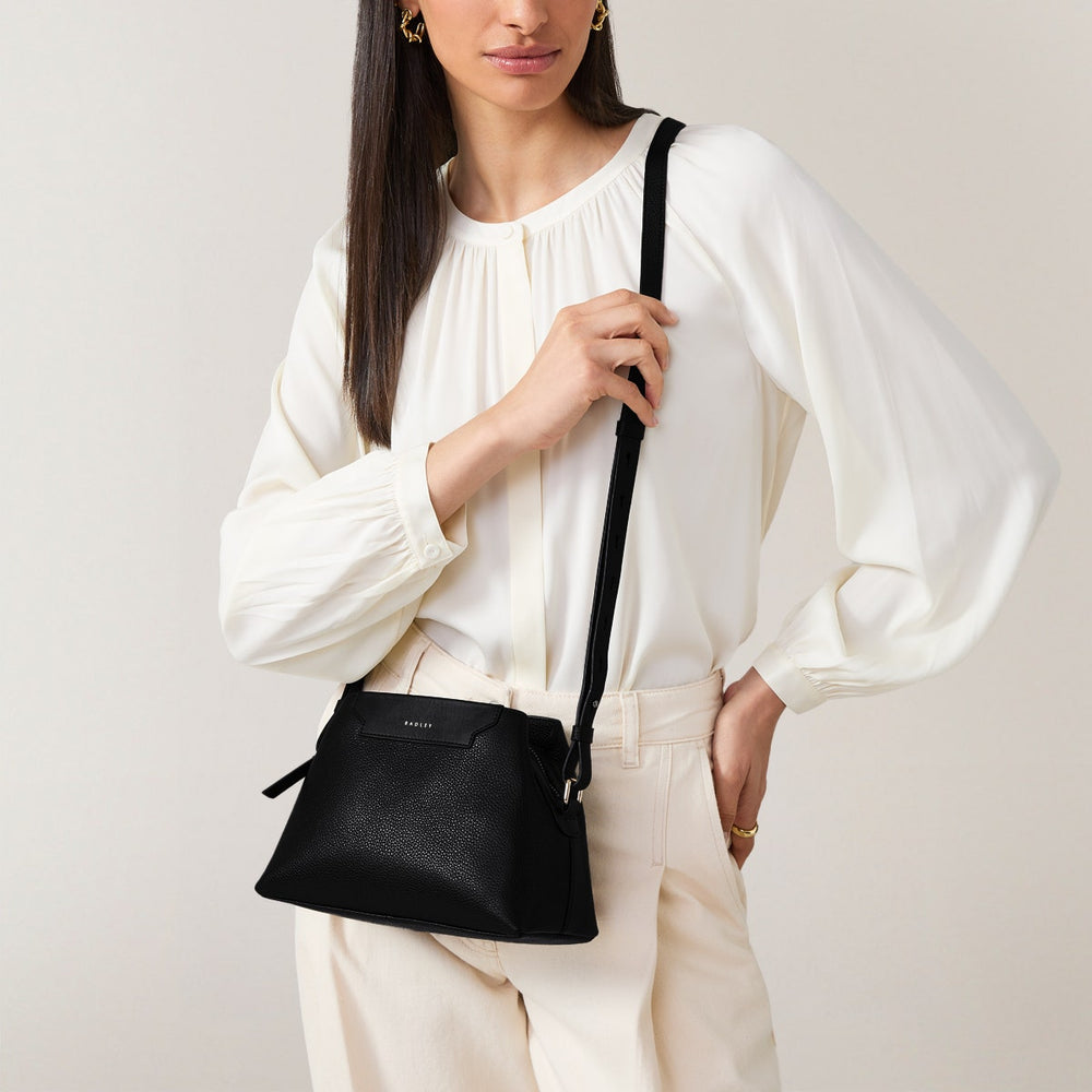 Piccardy Hill 2.0 Leather Small Ziptop Crossbody Bag in Black - 110025