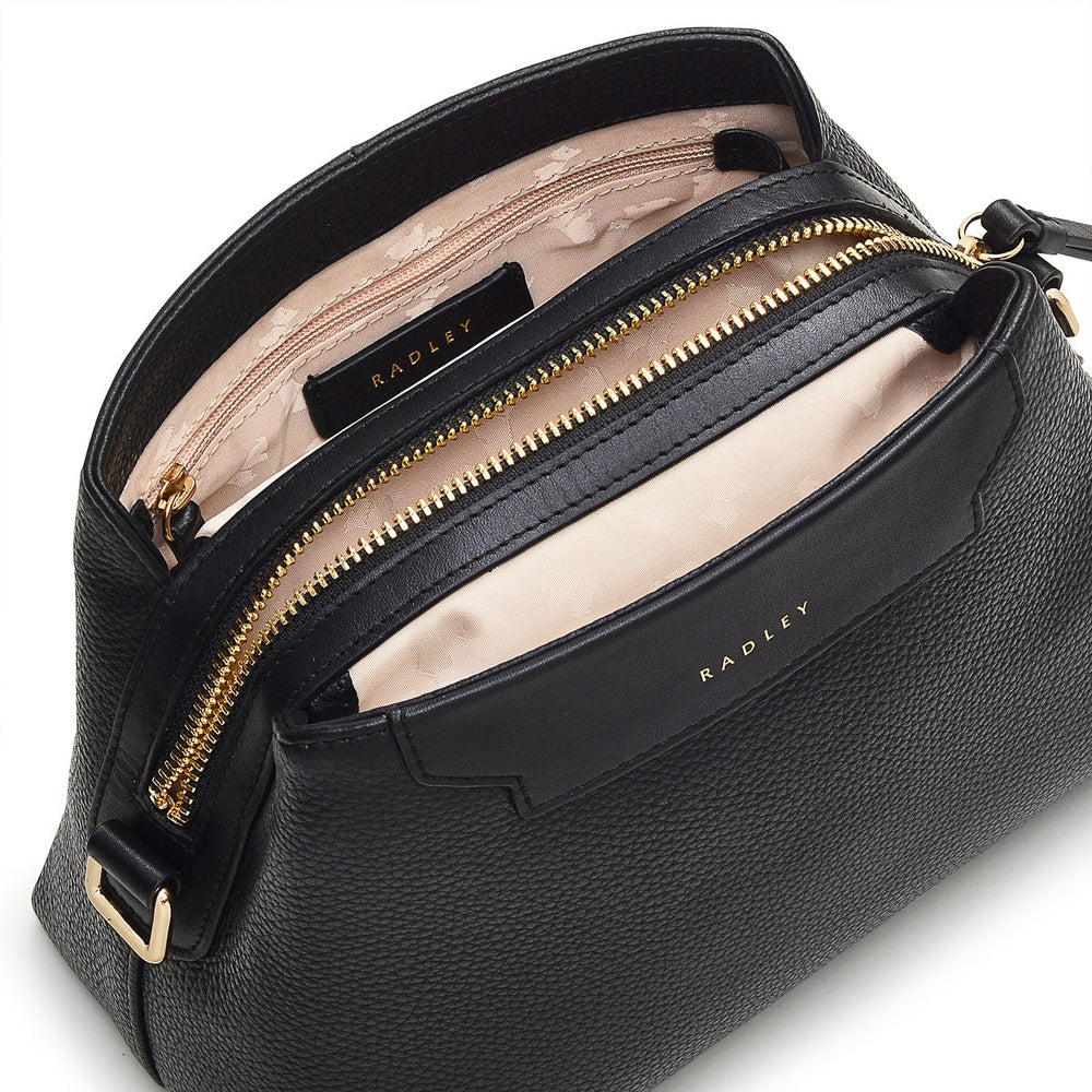 Piccardy Hill 2.0 Leather Small Ziptop Crossbody Bag in Black - 110025