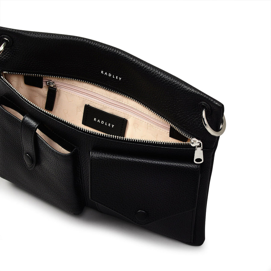 Wilton Way Leather Medium Ziptop Crossbody Bag in Black - 110027