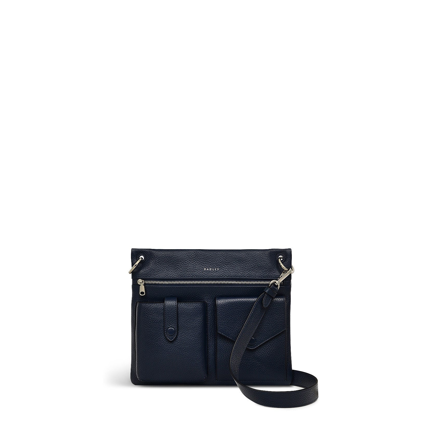 Wilton Way Leather Medium Ziptop Crossbody Bag in Ink - 110028