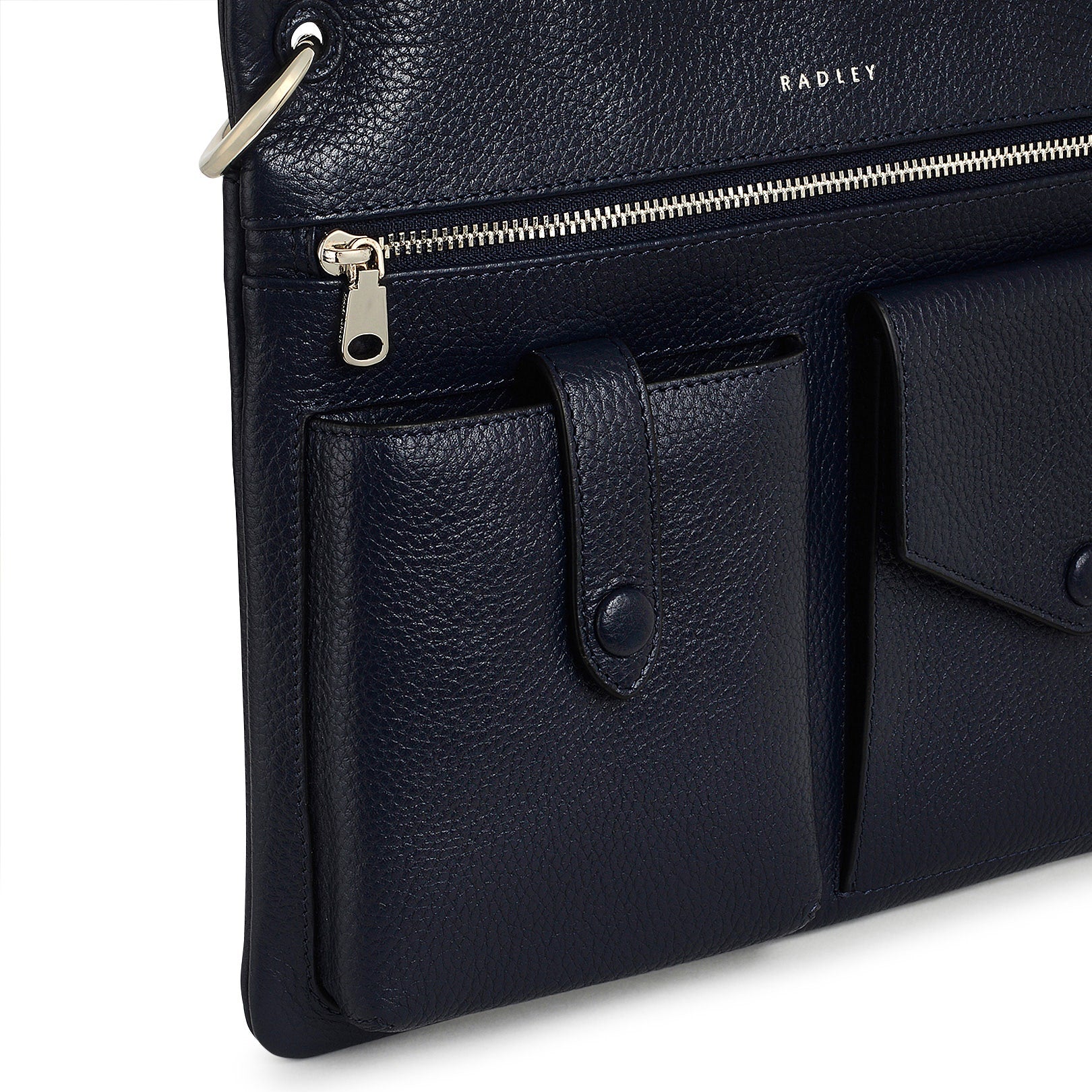 Wilton Way Leather Medium Ziptop Crossbody Bag in Ink - 110028