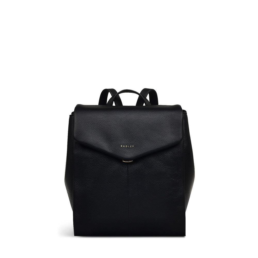 Southwark Road Leather Small Flapover Backpack in Black - 110031