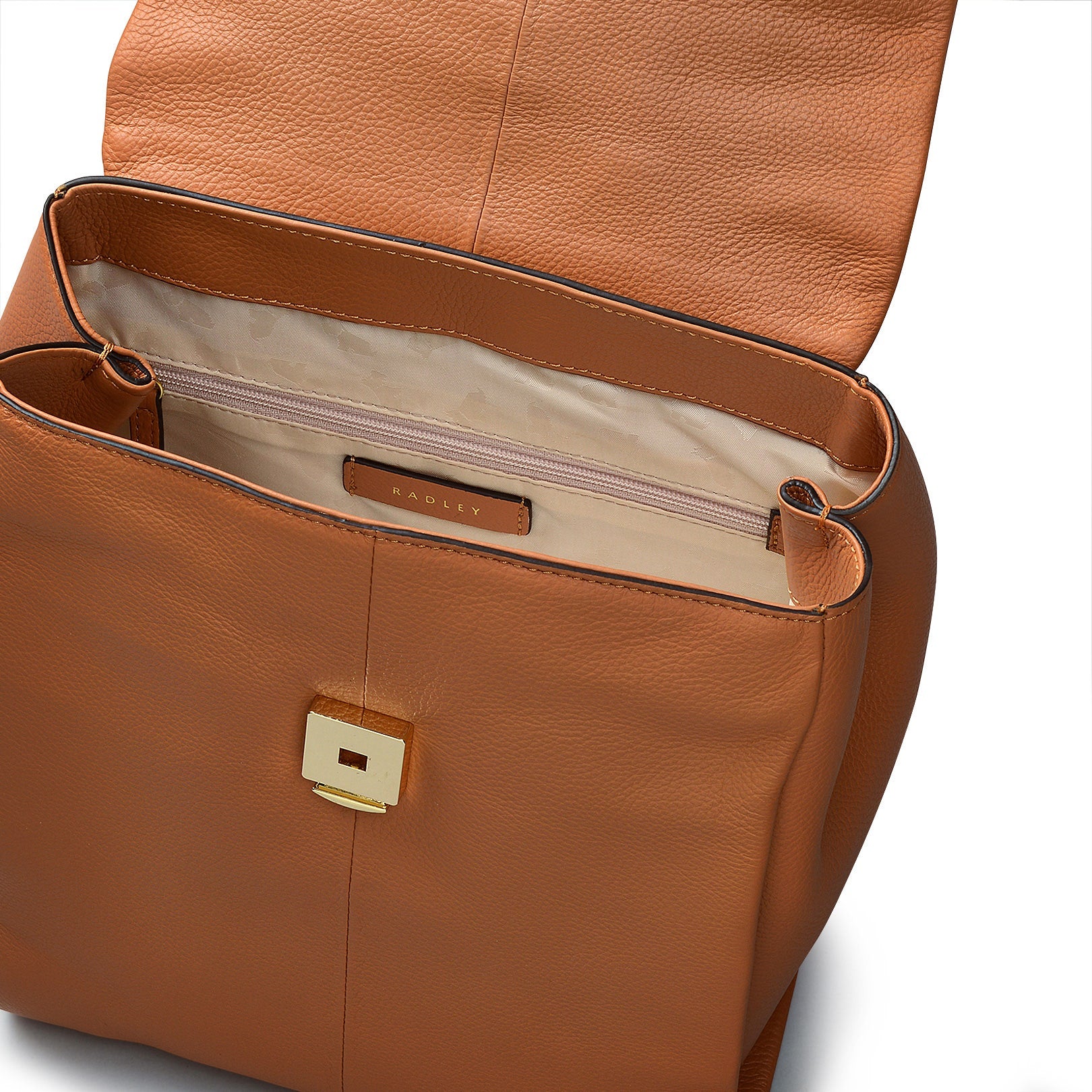 Southwark Road Leather Small Flapover Backpack in Dark Butter - 110032