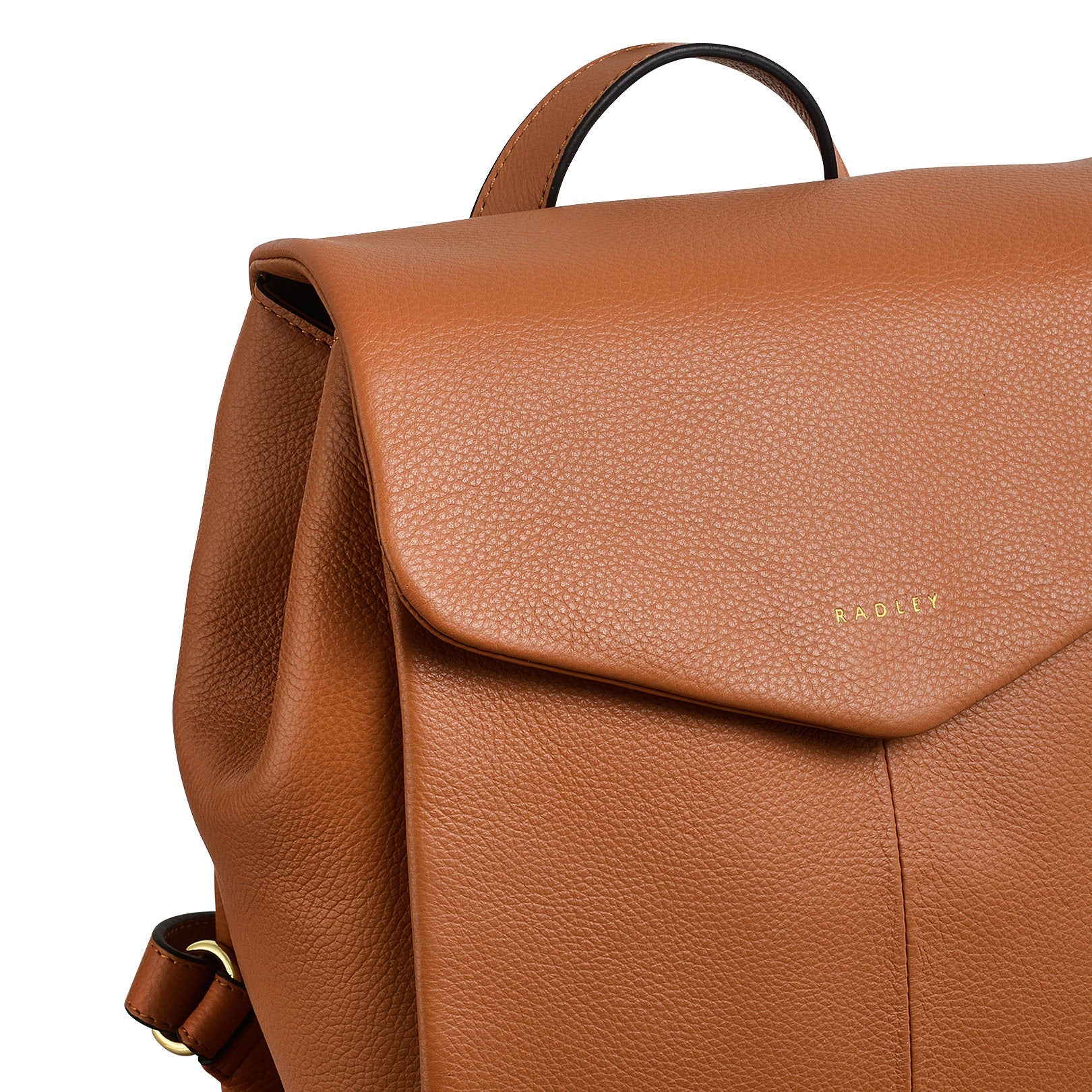 Southwark Road Leather Small Flapover Backpack in Dark Butter - 110032