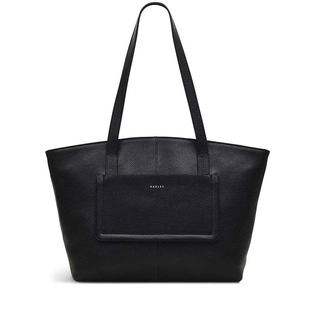 Sycamore Grove Leather Medium Ziptop Tote Bag in Black - 110038