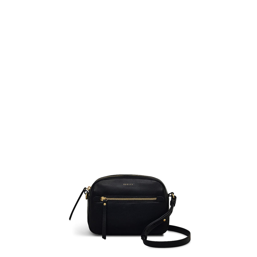 Gordon Road Leather Small Ziptop Crossbody Bag in Black - 110041