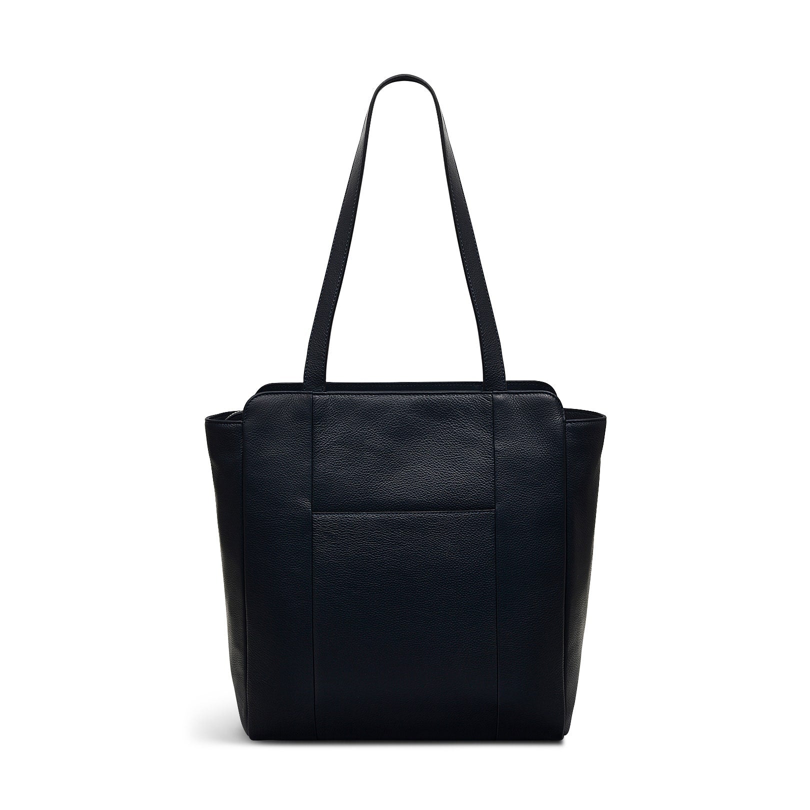 Gordon Road Leather Medium Ziptop Tote Bag in Ink - 110054