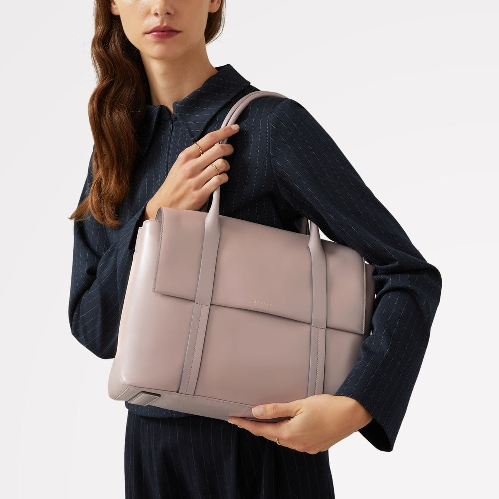 Dorset Street Leather Large Flapover Shoulder Bag in Espresso - 110063