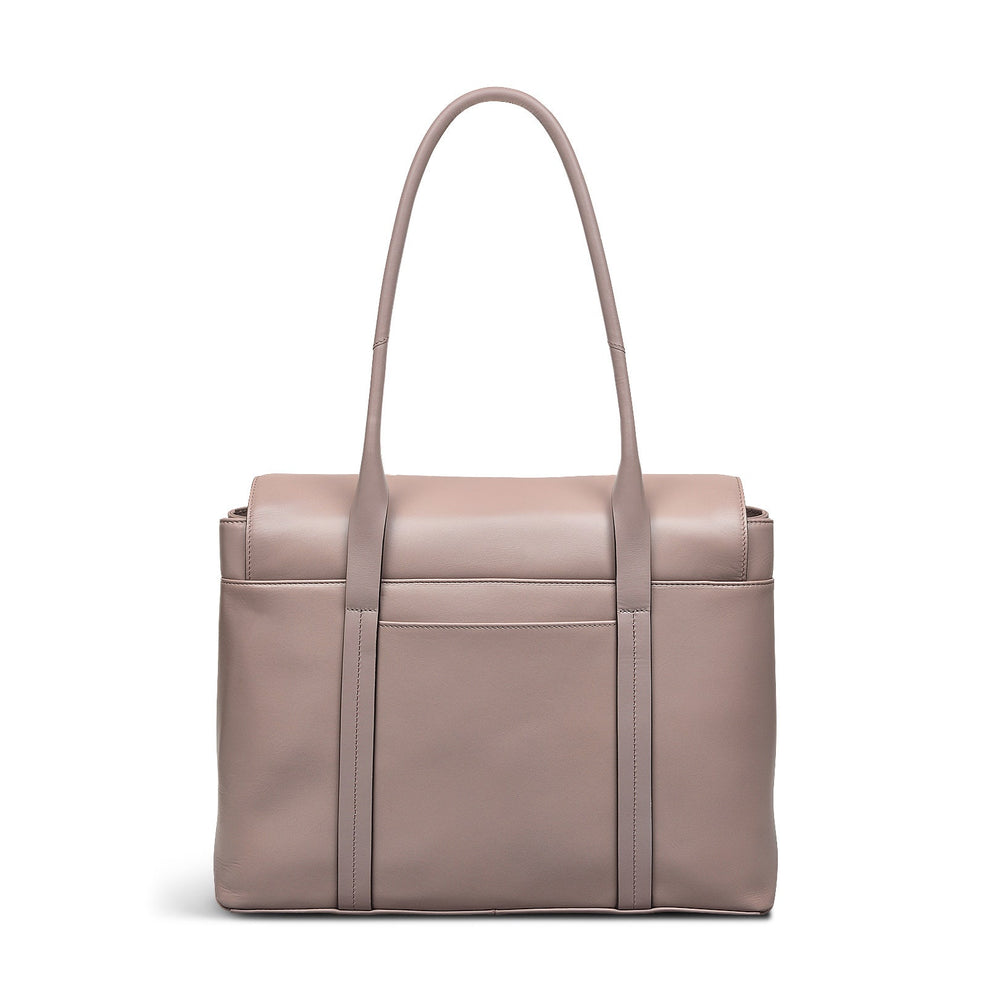 Dorset Street Leather Large Flapover Shoulder Bag in Espresso - 110063