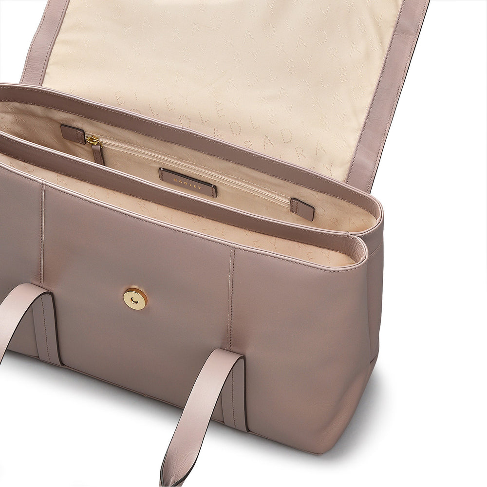 Dorset Street Leather Large Flapover Shoulder Bag in Espresso - 110063