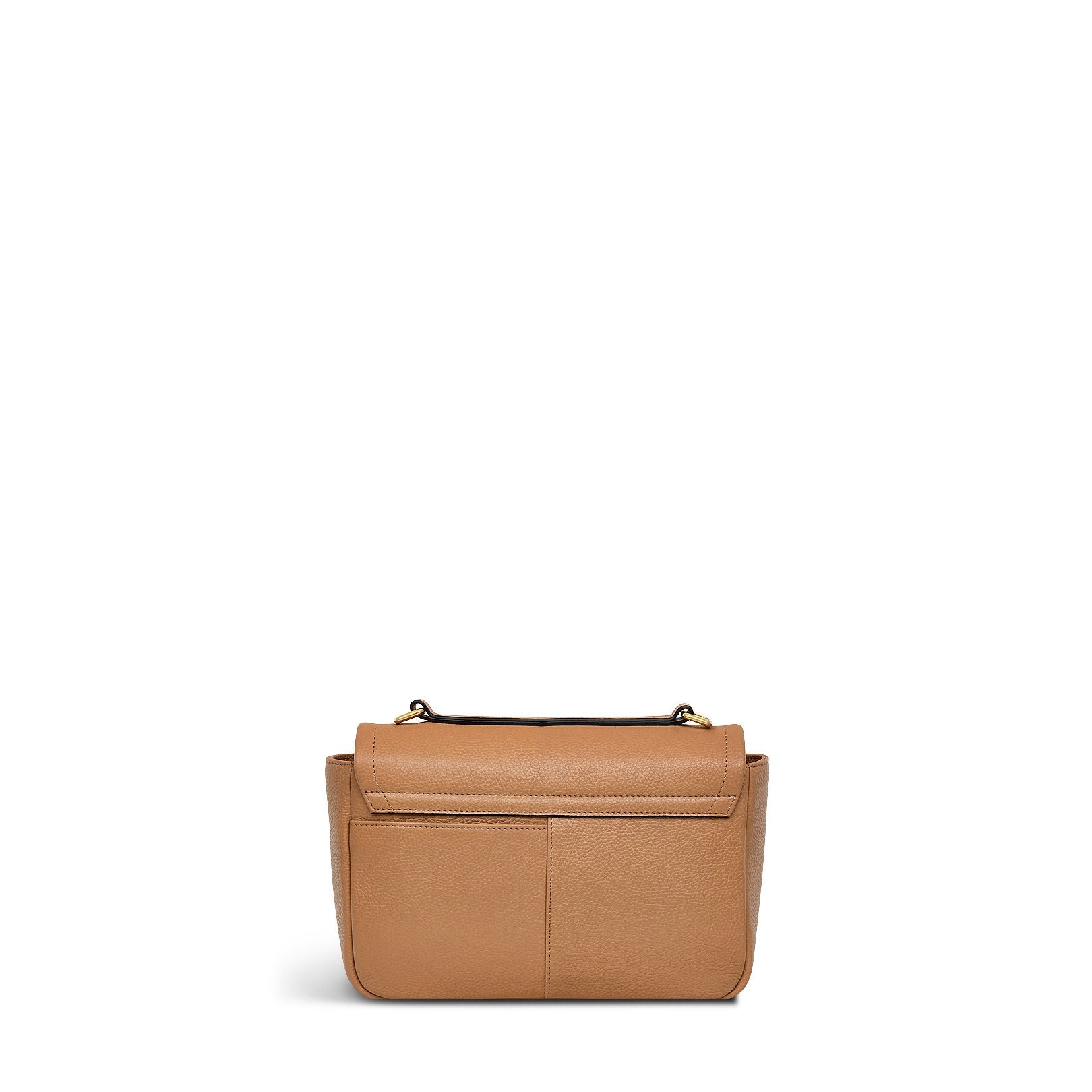 Sycamore Grove Leather Small Flapover Crossbody Bag in Dark Butter - 110066