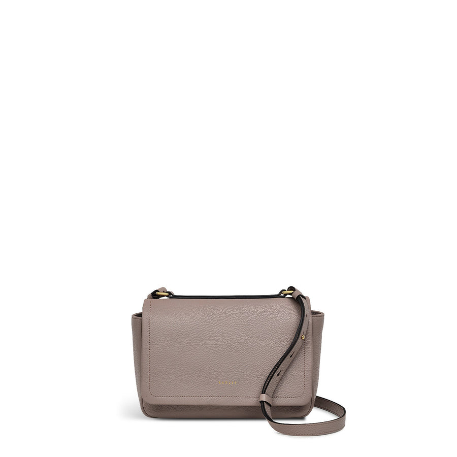 Sycamore Grove Leather Small Flapover Crossbody Bag in Espresso - 110067