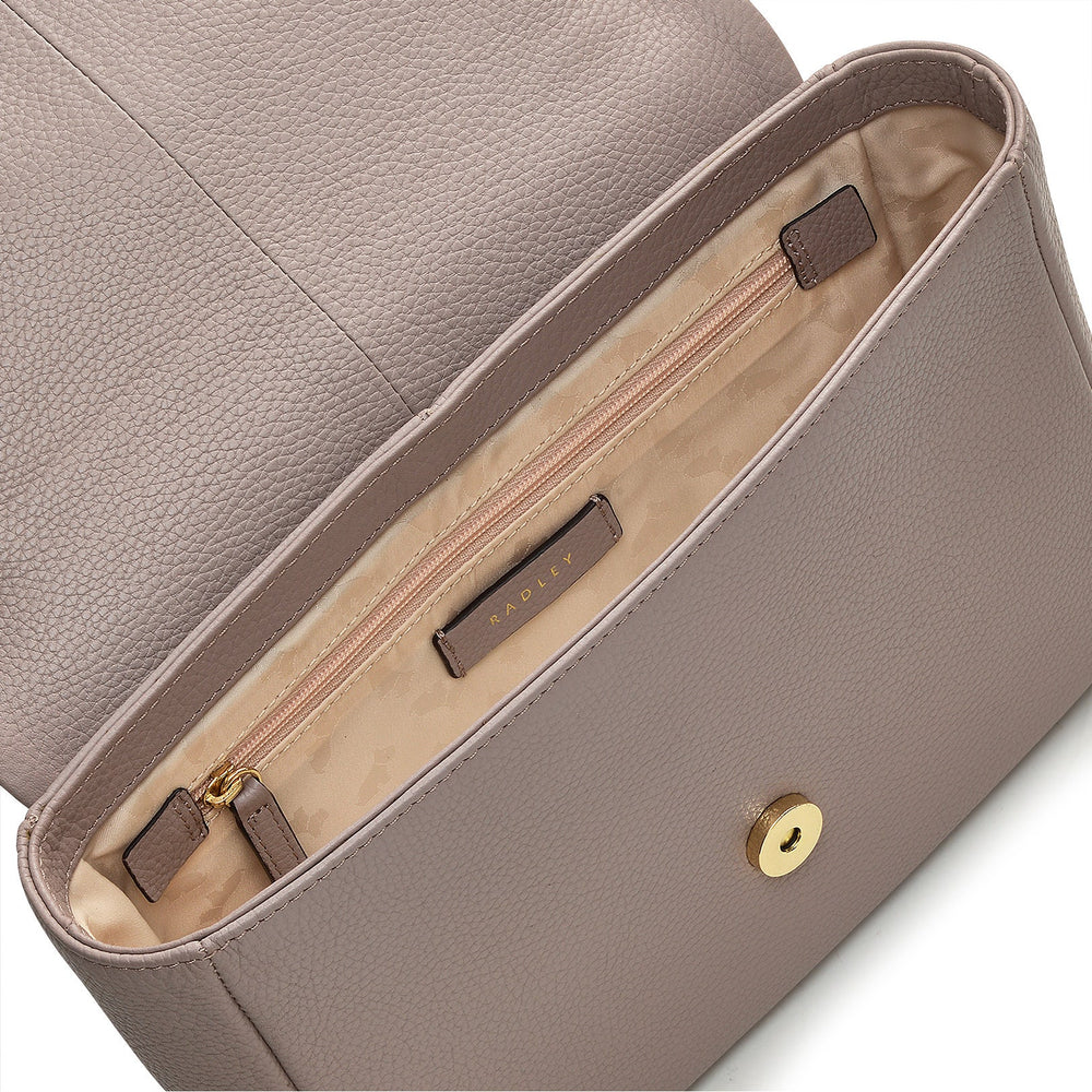 Sycamore Grove Leather Small Flapover Crossbody Bag in Espresso - 110067