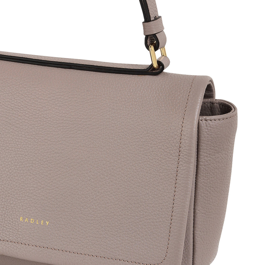 Sycamore Grove Leather Small Flapover Crossbody Bag in Espresso - 110067