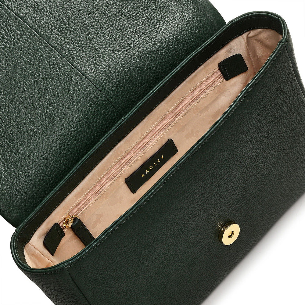 Sycamore Grove Leather Small Flapover Crossbody Bag in Dragon - 110068