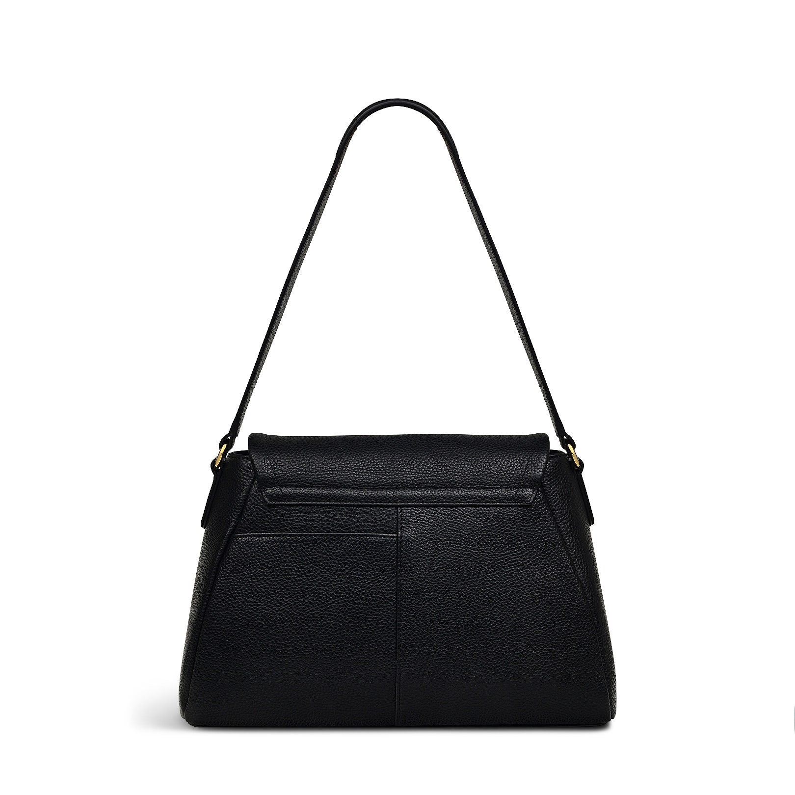 Sycamore Grove Leather Medium Flapover Shoulder Bag in Black - 110069