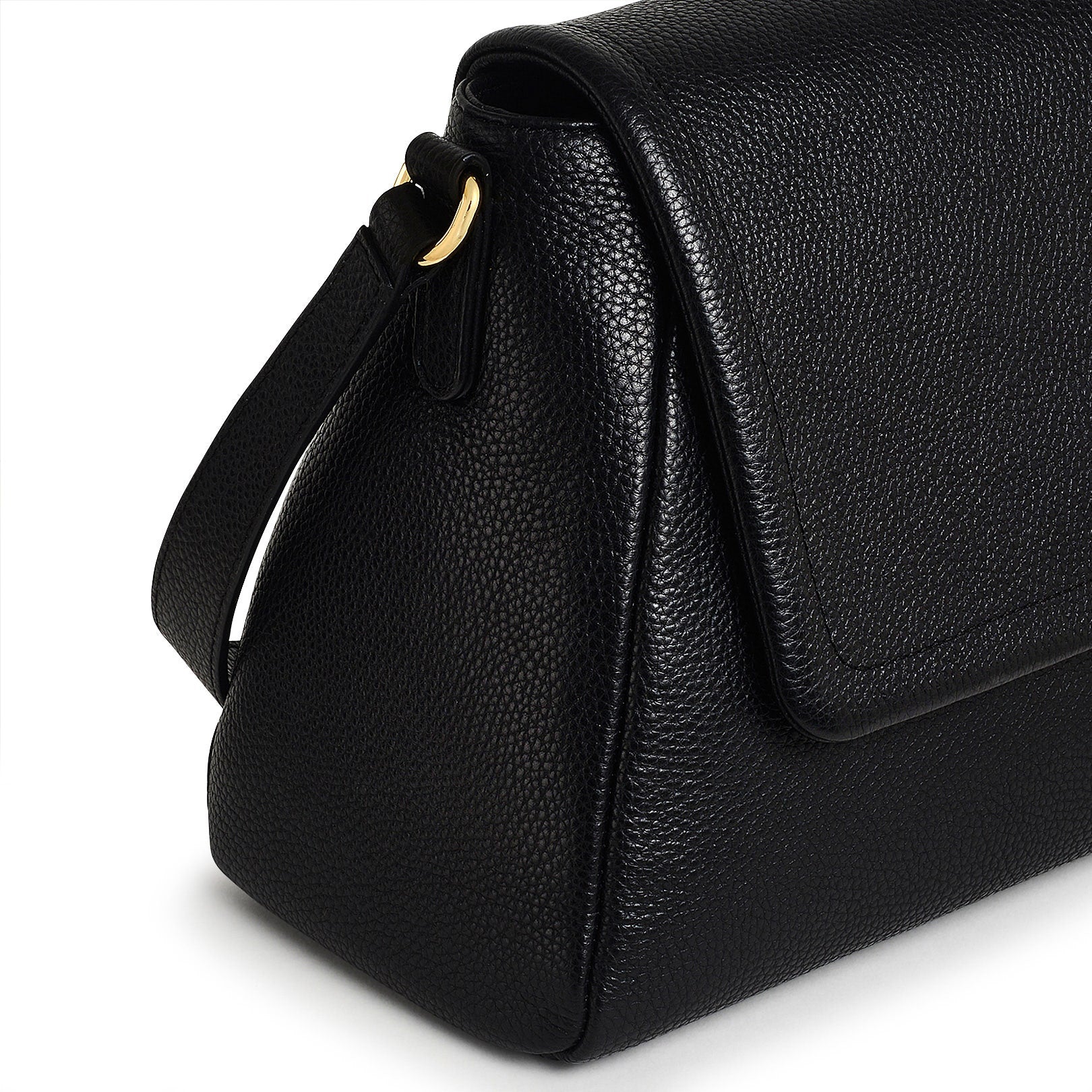 Sycamore Grove Leather Medium Flapover Shoulder Bag in Black - 110069