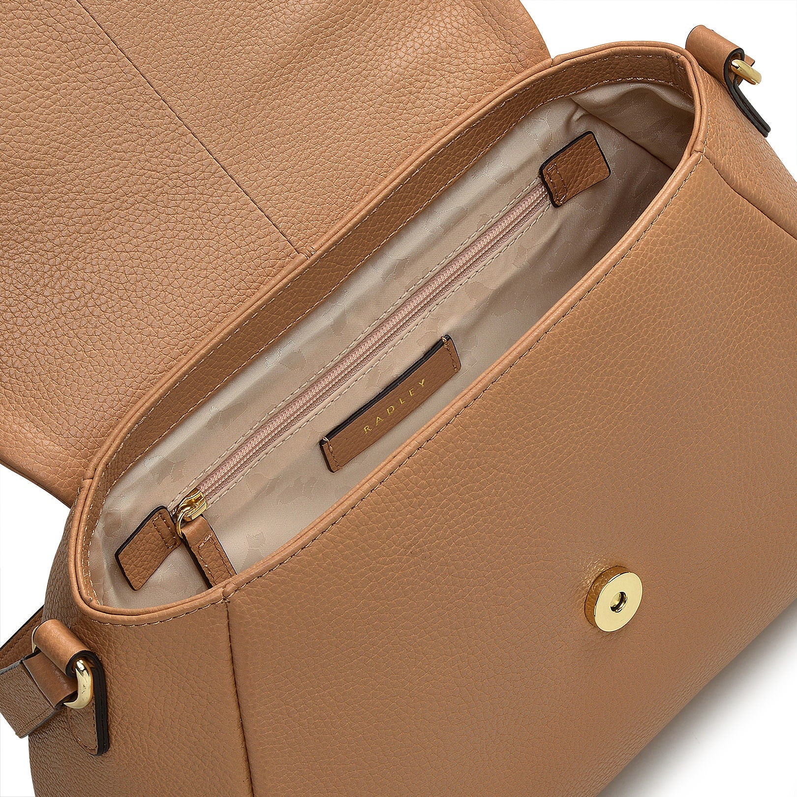 Sycamore Grove Leather Medium Flapover Shoulder Bag in Dark Butter - 110070