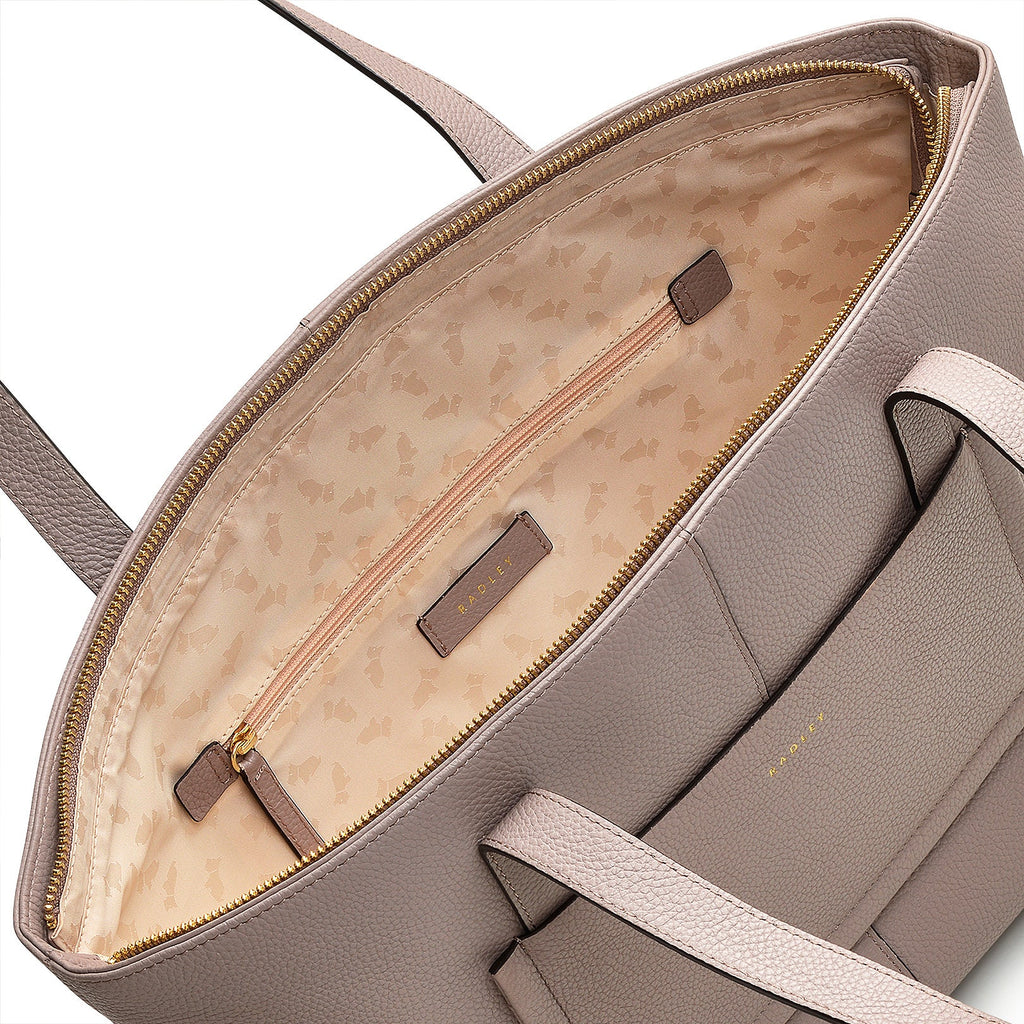 Sycamore Grove Leather Medium Ziptop Tote Bag in Espresso - 110073