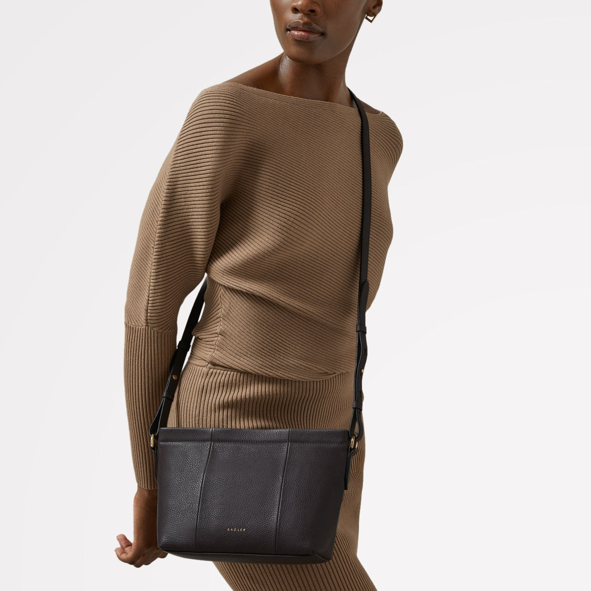 Furze Lane 2.0 Leather Medium Ziptop Crossbody Bag in Thunder - 110086