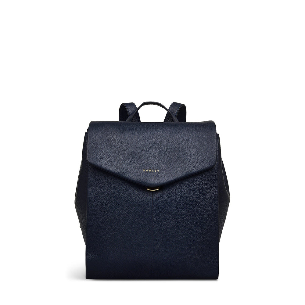 Southwark Road Leather Small Flapover Backpack in Ink - 110090