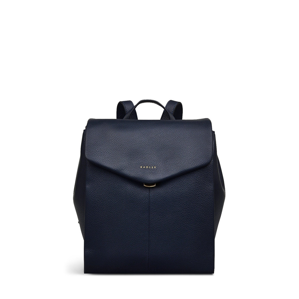 Southwark Road Leather Small Flapover Backpack in Ink - 110090