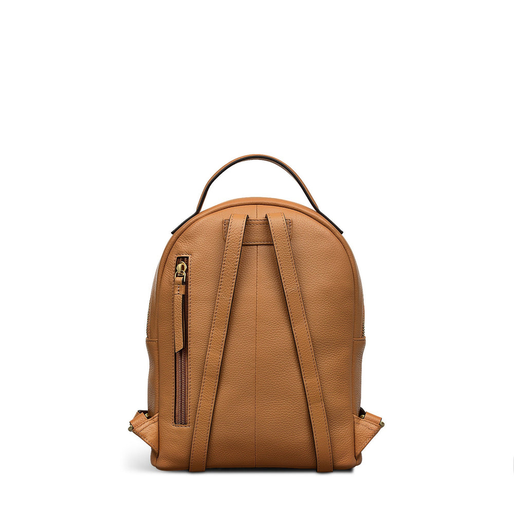 Reeves Road Leather Zip Around Backpack in Dark Butter - 110092
