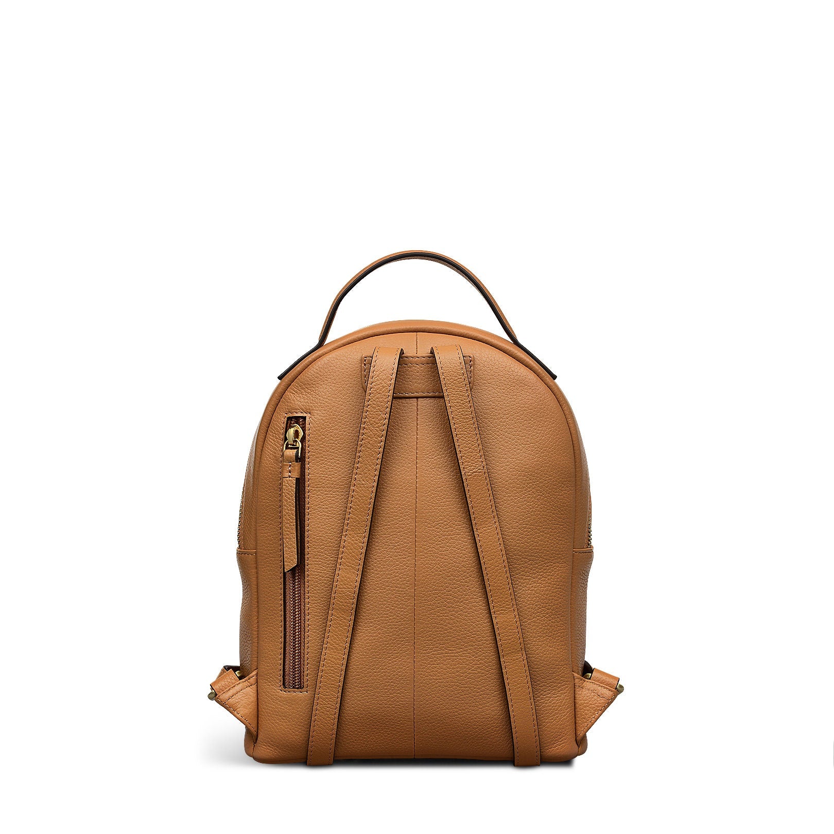 Reeves Road Leather Zip Around Backpack in Dark Butter - 110092