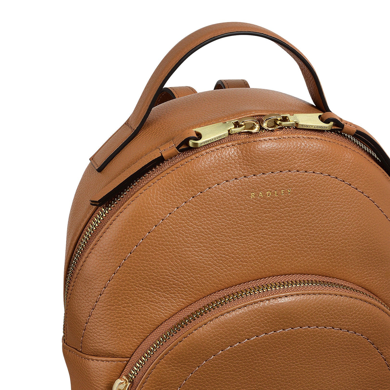 Reeves Road Leather Zip Around Backpack in Dark Butter - 110092