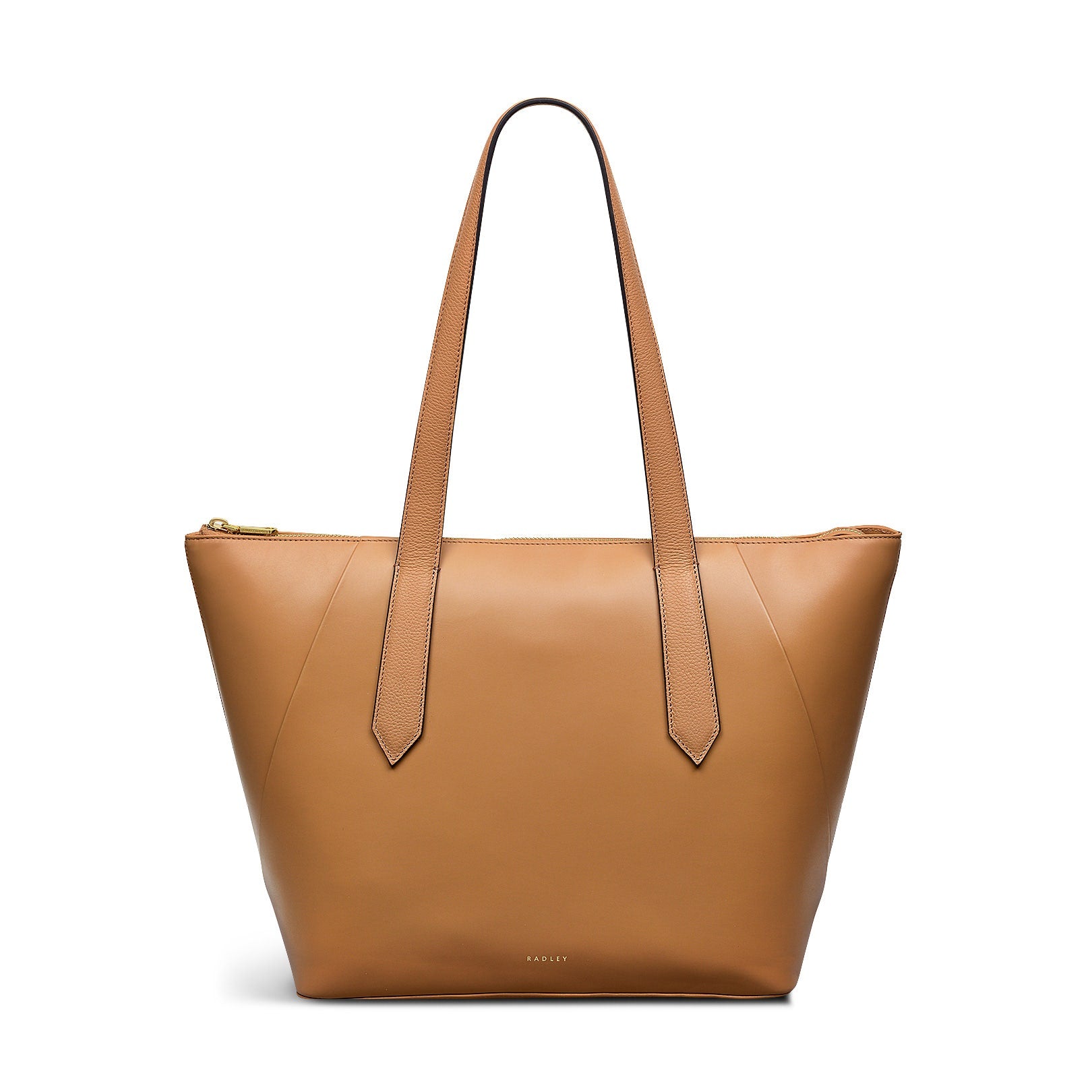 Bruton Street Leather Large Ziptop Tote Bag in Dark Butter - 110095