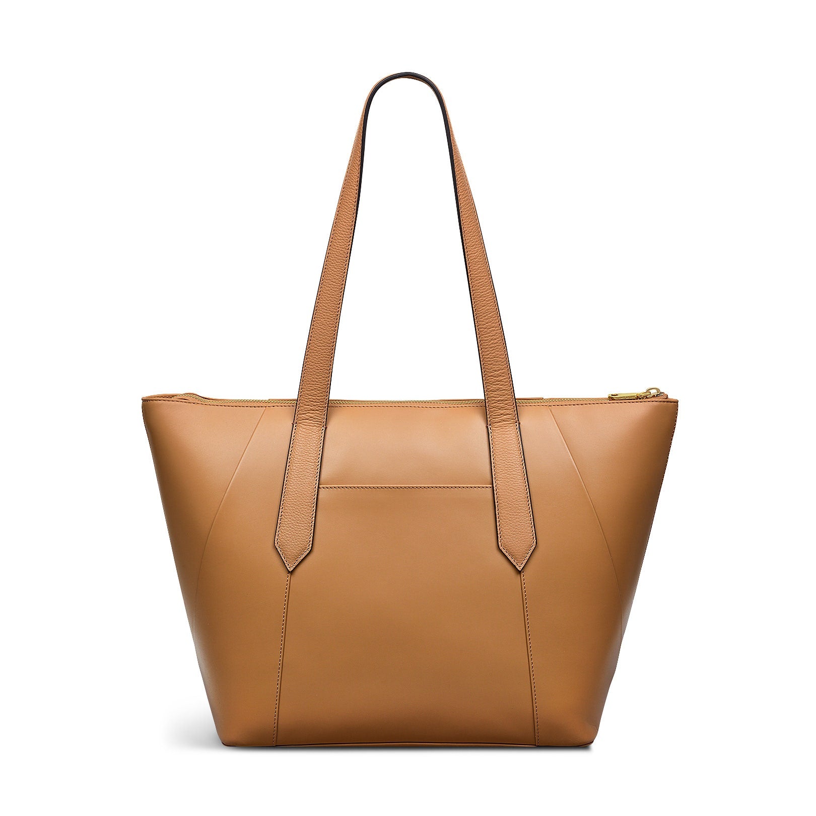 Bruton Street Leather Large Ziptop Tote Bag in Dark Butter - 110095